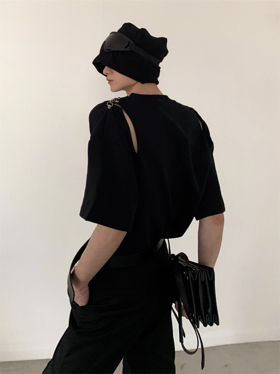 【24s July.】Hollow Deconstructed Design T-shirt ArtsKoreanMan