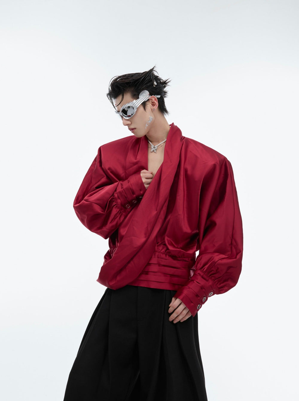 【24s June.】Liquid Texture V-neck Design Lining ArtsKoreanMan