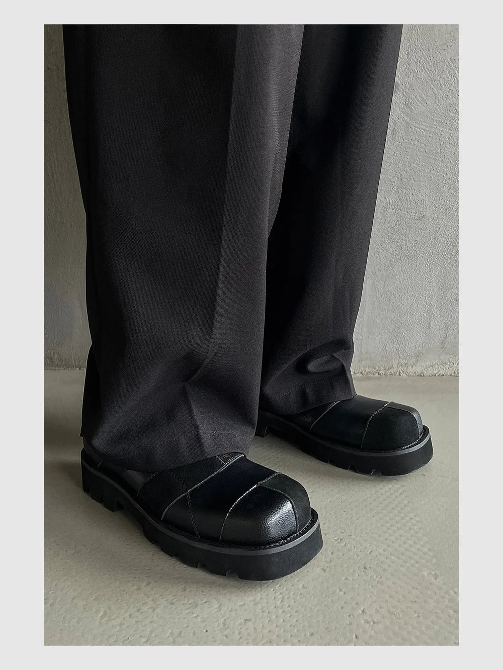 Stitching Square Toe Casual Shoes ArtsKoreanMan