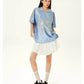 【24s July.】V-neck Vintage Satin Blue Football Jersey