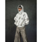 【25s Mar.】Pearl Embellished Spray-painted Hooded Jacket