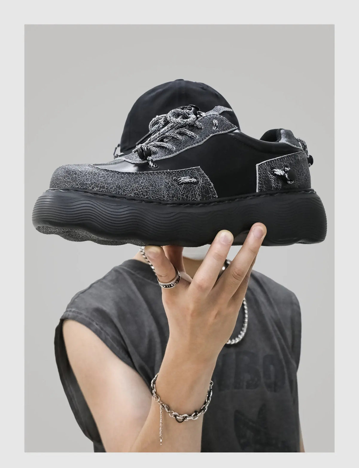 Trendy Platform Casual Leather Shoes ArtsKoreanMan