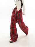 【23s December.】Christmas Red Plaid Casual Drawstring Sweatpants ArtsKoreanMan