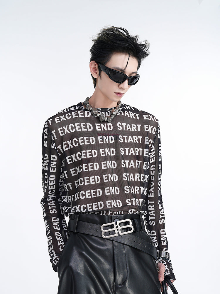 【24s Aug.】Letter Printed Mesh Ice Silk Sun Protection Clothing ArtsKoreanMan