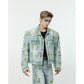 【24s June.】"Earth" Environmental Theme Graffiti Denim Jacket + Jeans