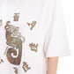 【24s March.】Retro "dragon" Print Round Neck Loose T-shirt