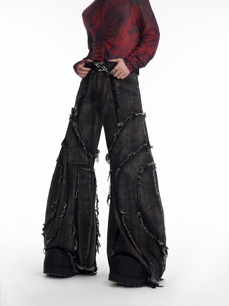 【25s Mar.】Distressed Structured Panel Machete Jackets/Jeans