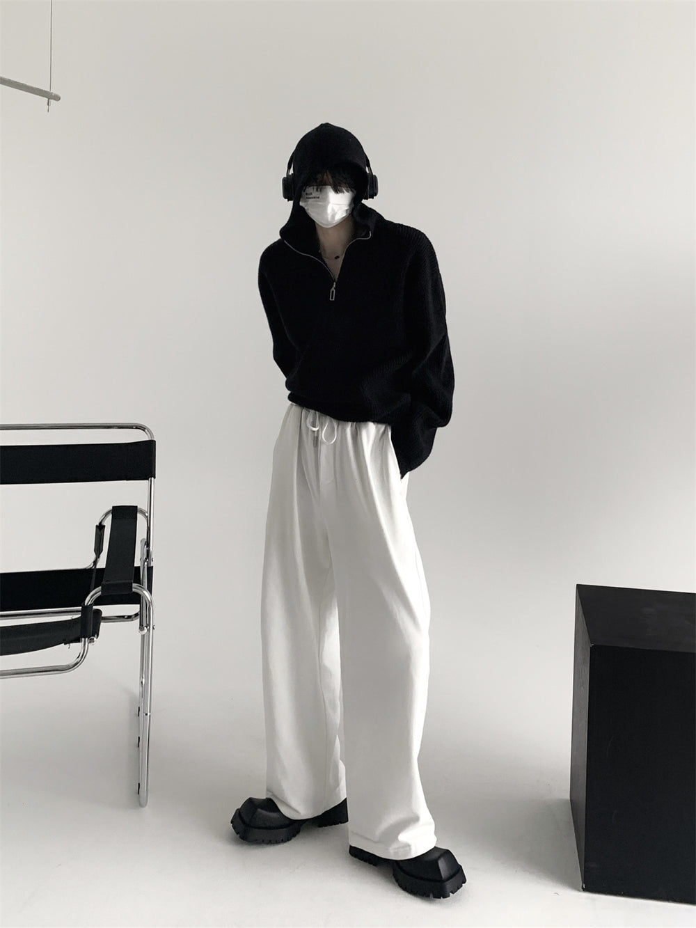 【23s November.】Half-zip Hooded Knitted Sweater ArtsKoreanMan