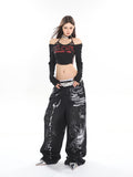 【24s April.】Hand-painted Distressed Graffiti Baggy Jeans ArtsKoreanMan