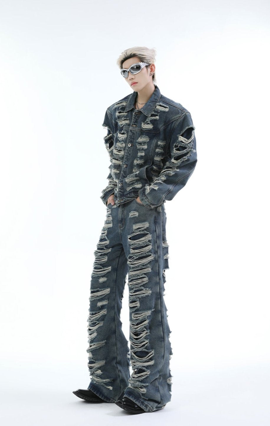 【24s Oct.】High Street Ripped Denim Jacket + Jeans