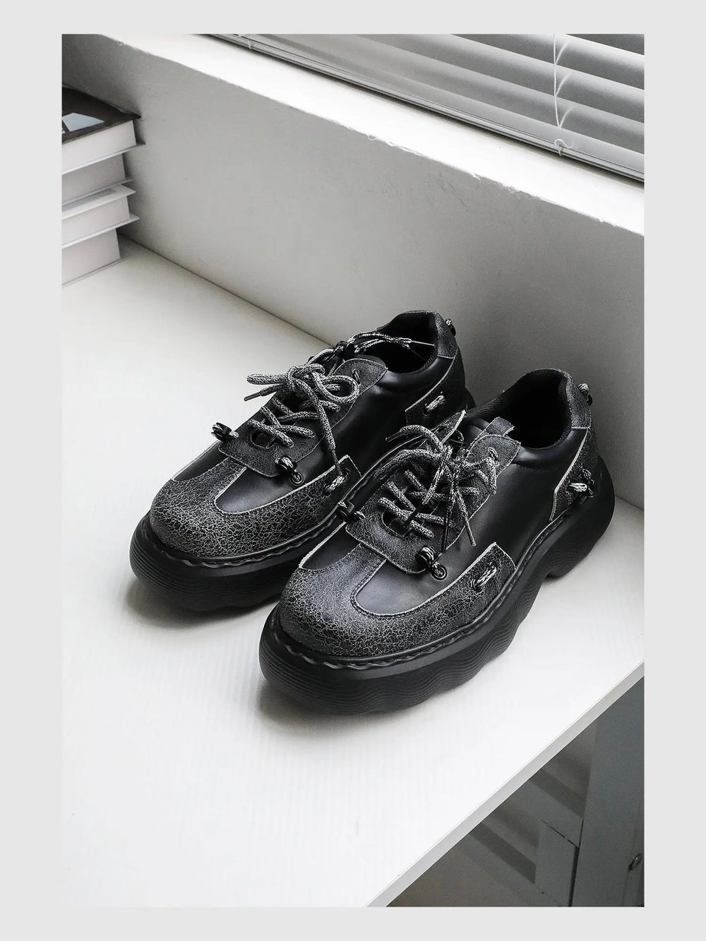 Trendy Platform Casual Leather Shoes ArtsKoreanMan