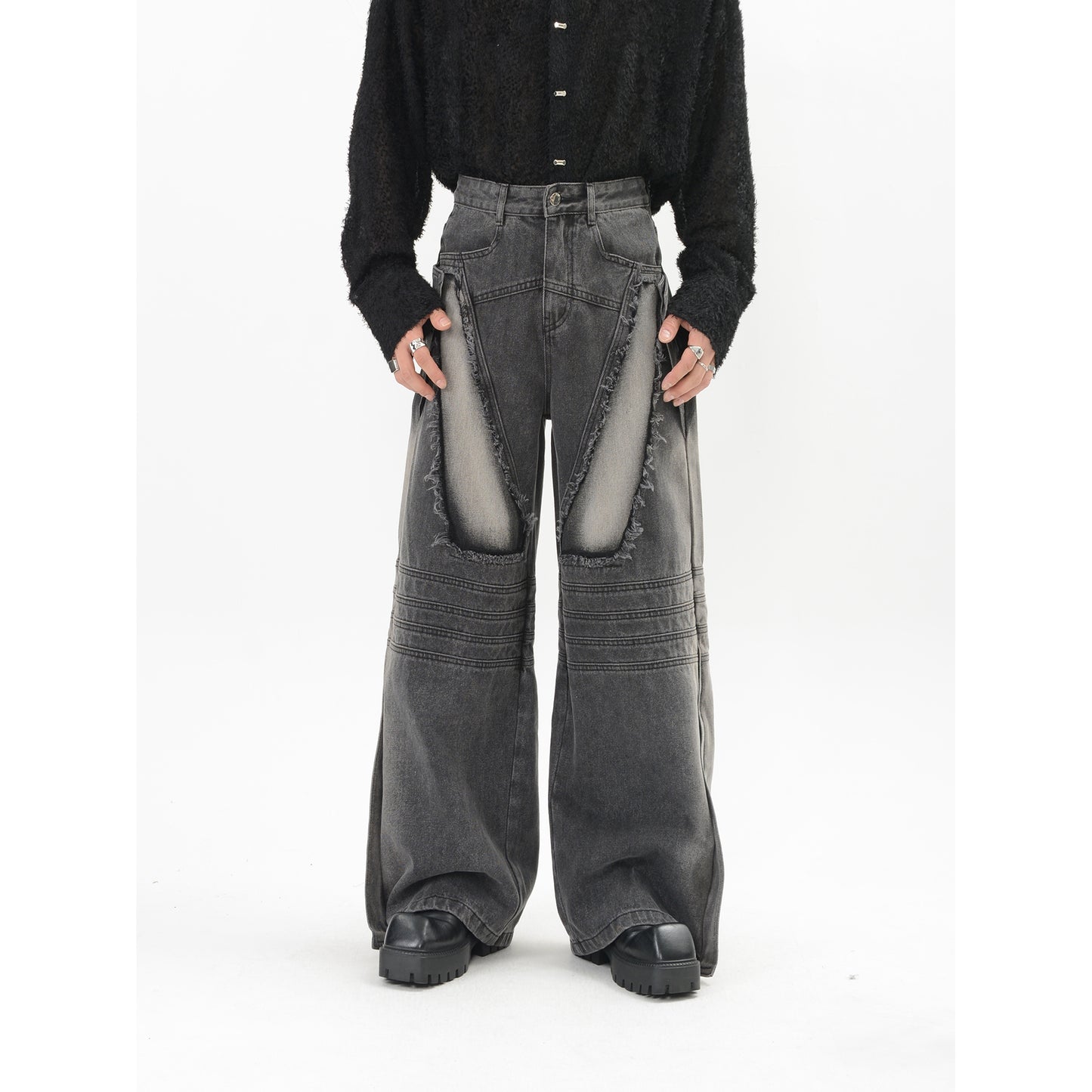 【24s Sep.】Distressed Wide Leg Jeans ArtsKoreanMan