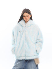 【25s Jan.】Light Blue Long-eared Rabbit Eco-friendly Fur Coat