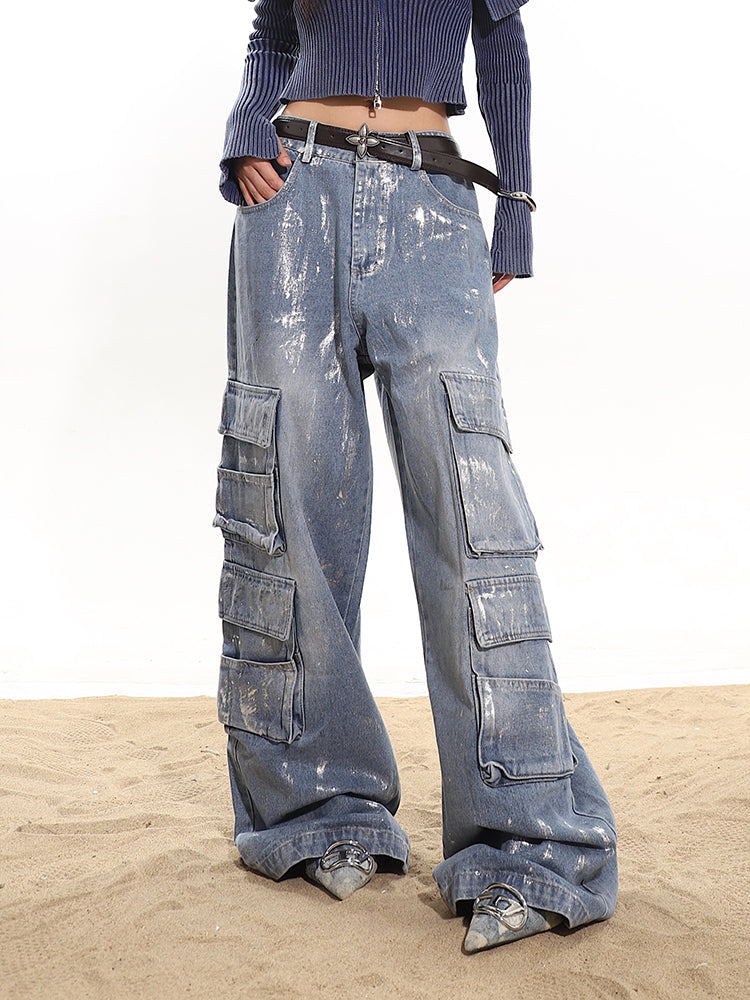 【24s March.】Coated Large Pocket Jeans