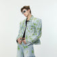 【24s June.】"Earth" Environmental Theme Graffiti Denim Jacket + Jeans