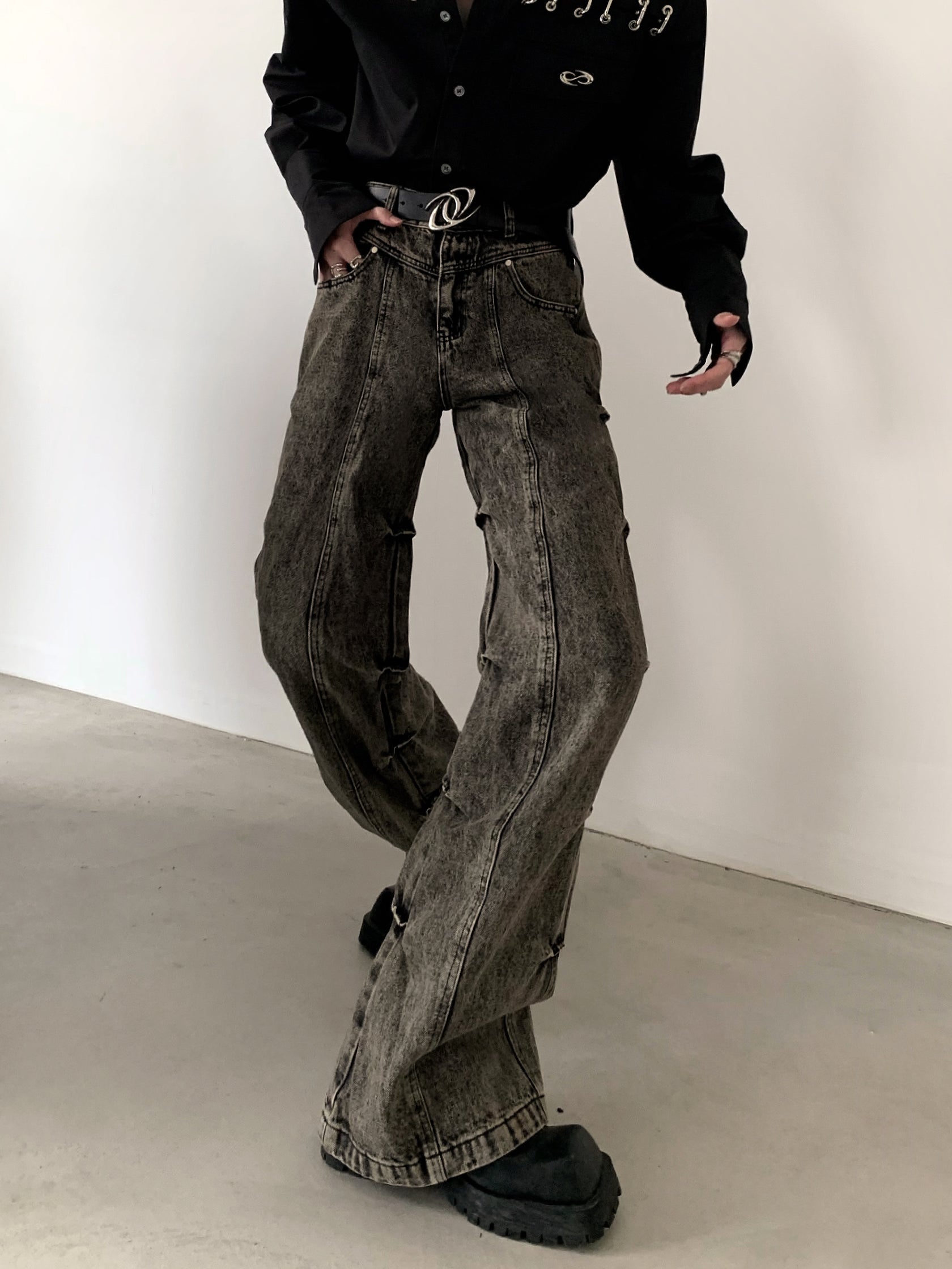 American Heavy Duty Distressed Jeans Men and Women