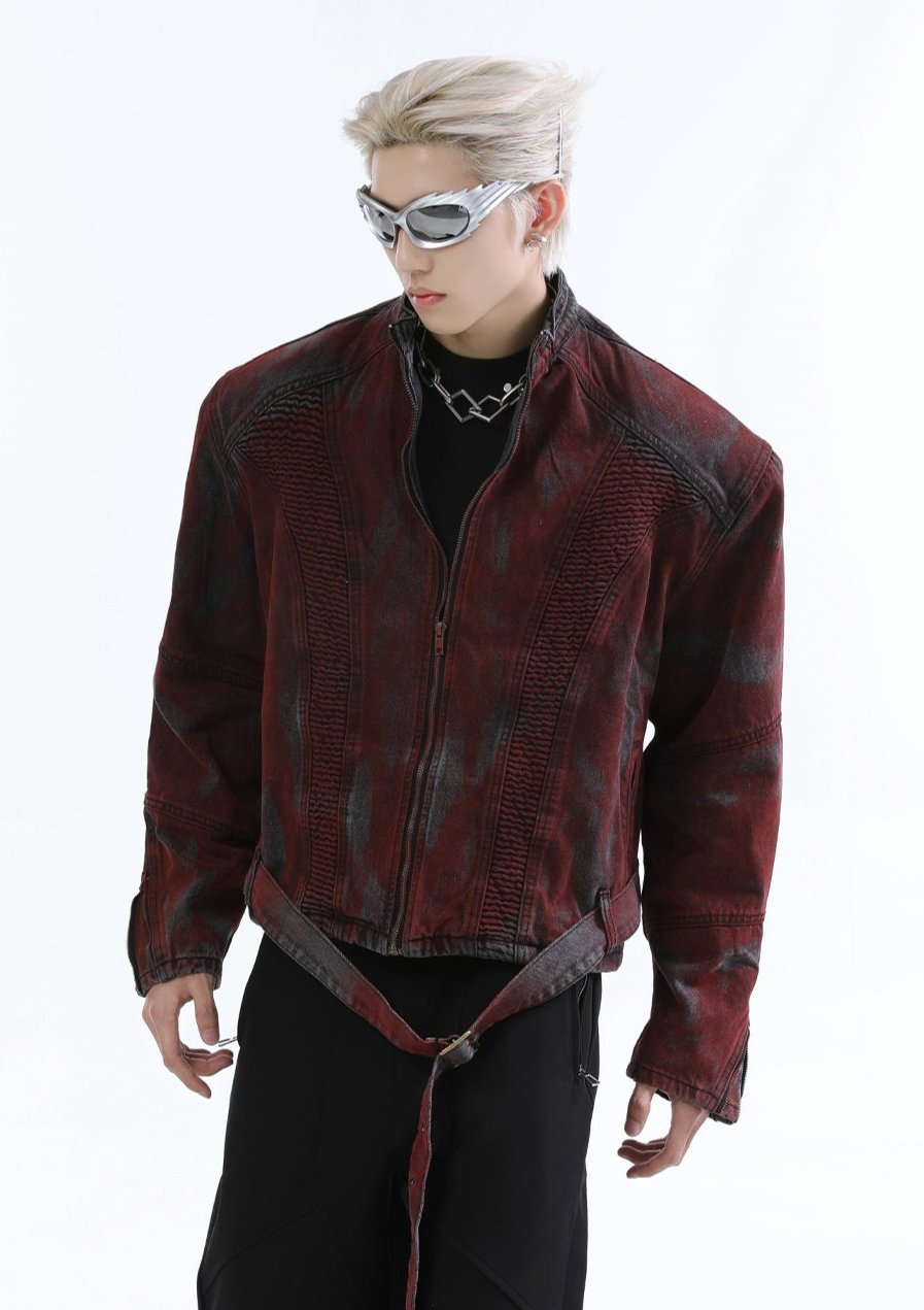 【24s Oct.】Wasteland Style Distressed Silhouette Denim Jacket ArtsKoreanMan