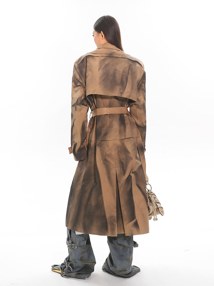 【24s Dec.】Khaki Tie-dye Trench Coat ArtsKoreanMan