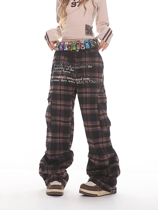 【24s Aug.】Retro Plaid Cargo Pants