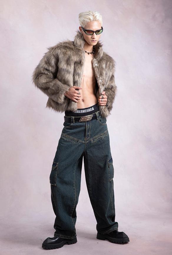 【24s Dec.】Eco-friendly Fur Short Vintage Plush Jacket ArtsKoreanMan