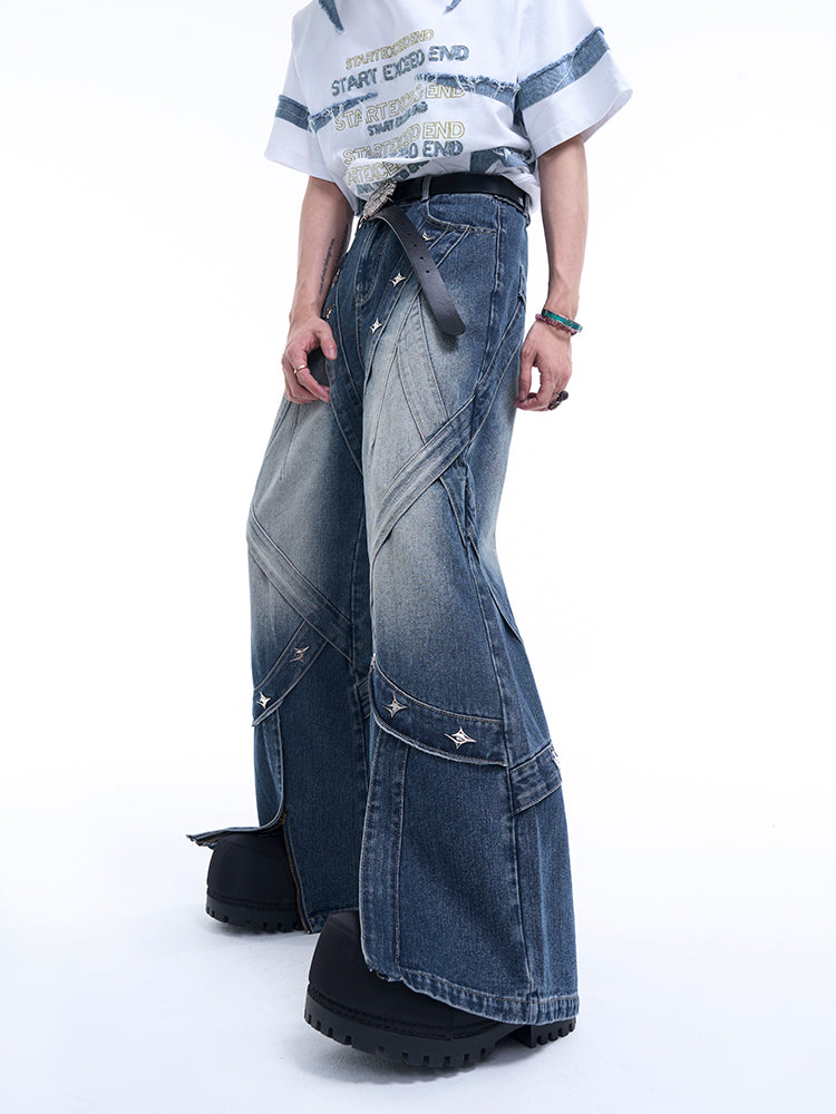 【24s Sep.】Wide-Leg Washed Denim Pants