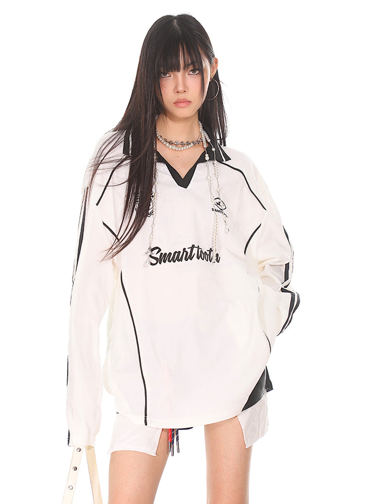 【24s Oct.】American Retro Street Style Three-bar Lapel POLO Shirt ArtsKoreanMan