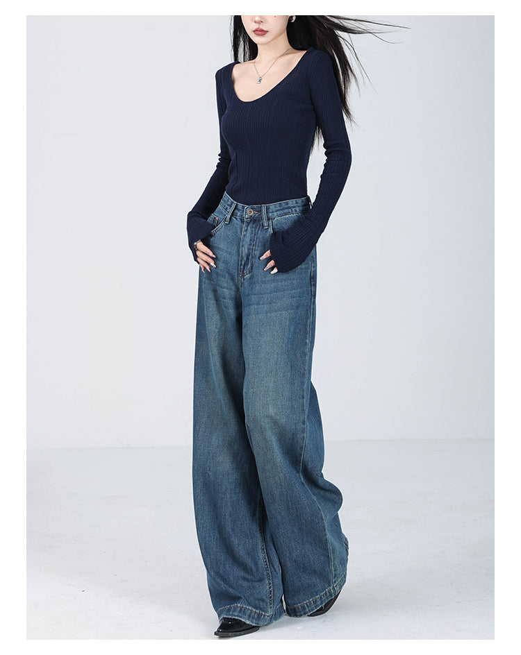 【24s Sep.】American Blue Loose Wide Leg Jeans ArtsKoreanMan