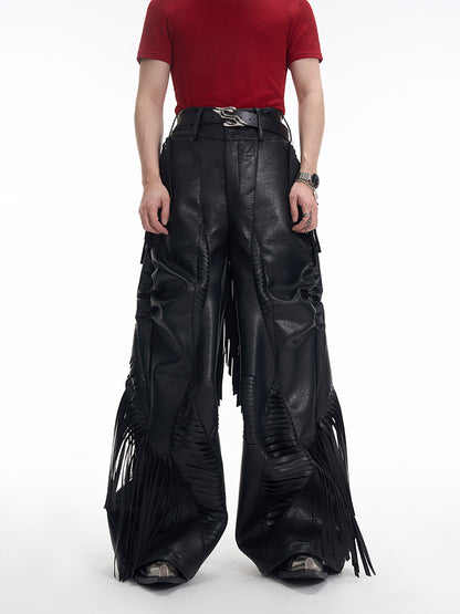 【25s Mar.】Original Tassel PU Leather Pants Trend