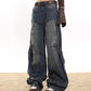 【24s January.】American Street Metal Buckle Washed Jeans