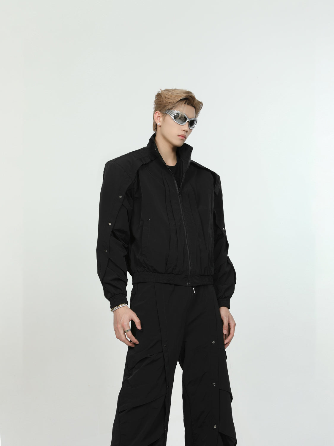 【24s June.】Deconstructed Pleated Jacket + Baggy Pants Set