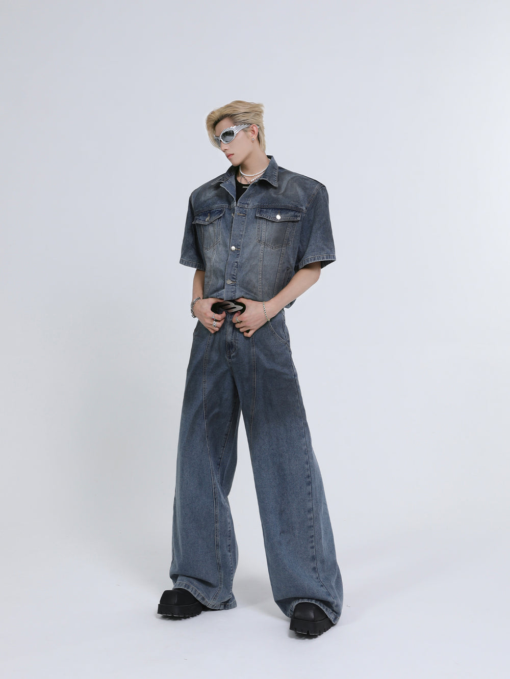 【24s Sep.】Classic Vintage Distressed Denim Shirt + Jeans ArtsKoreanMan