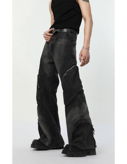【24s April.】High Street Big Pocket Deconstructed Wide Leg Jeans