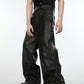 【24s March.】Deconstructed Three-dimensional Black Leather Pants