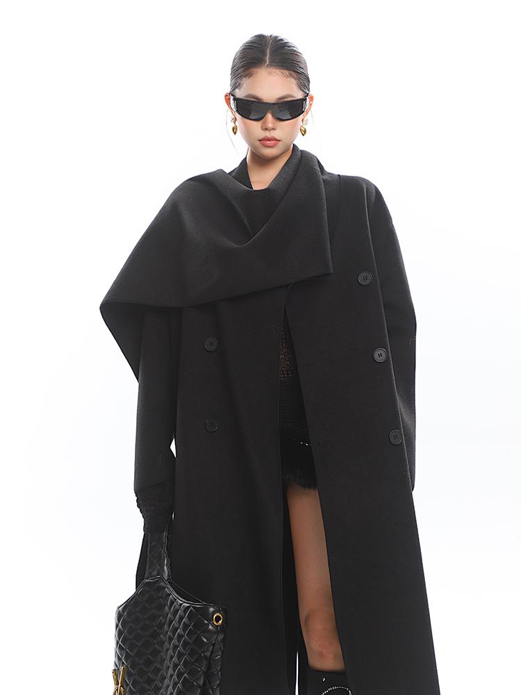 【25s Jan.】Vintage Double-faced Wool Cape Long Woolen Coat