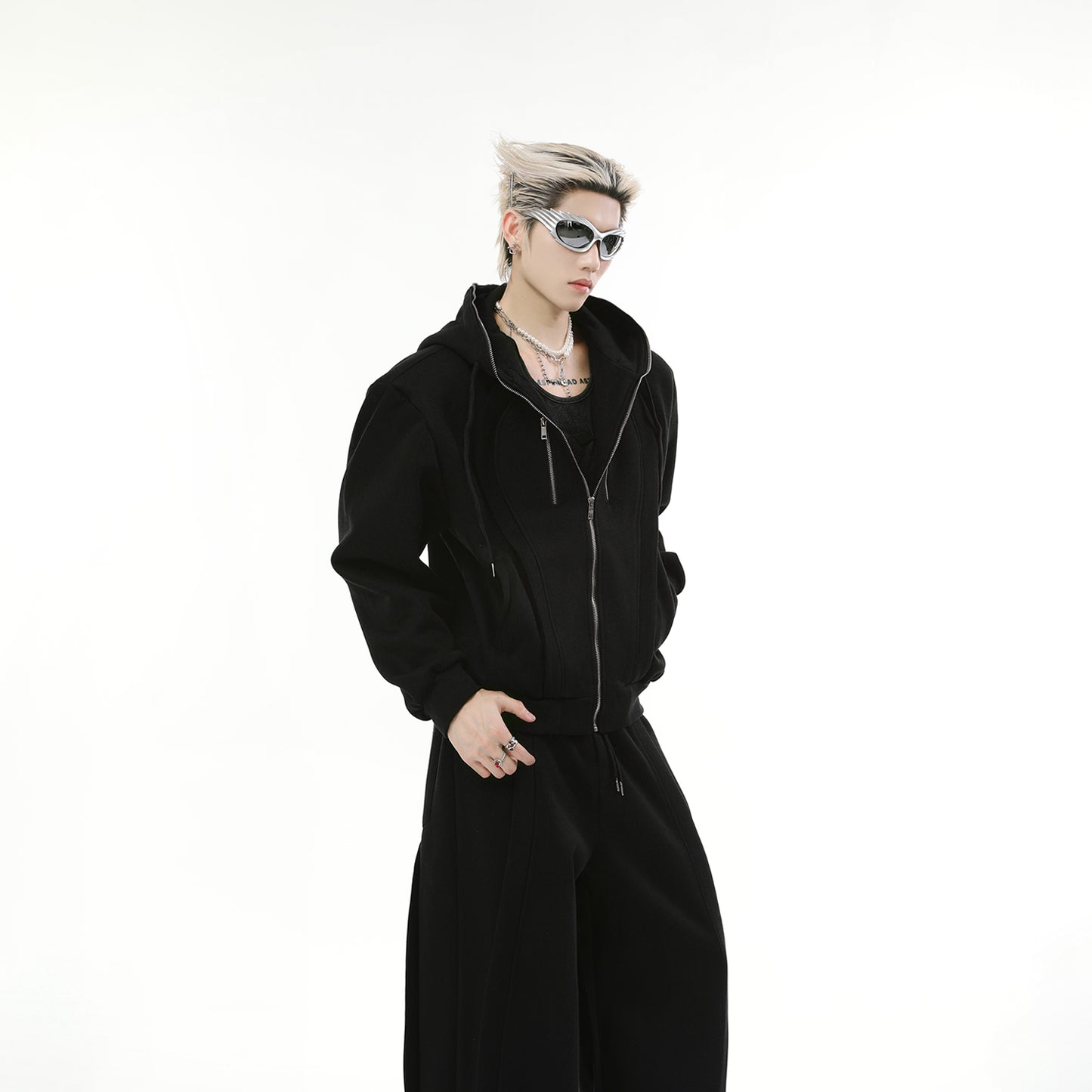 【24s Nov.】Solid Color Hooded Sweatshirt Jacket + Casual Pants Sports Suit