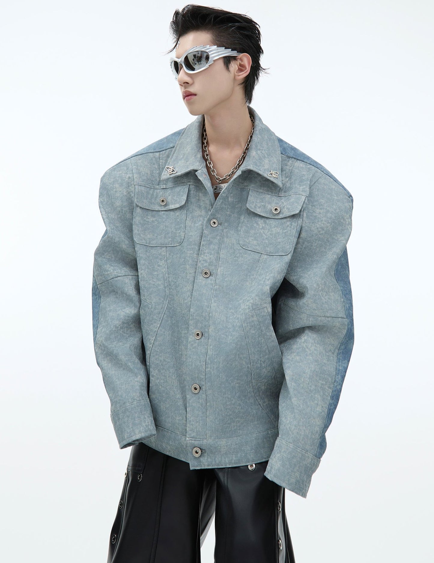 【24s Nov.】Double-sided Irregular Stitching PU Leather Jacket