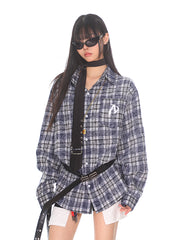 【24s Oct.】American Retro Plaid Loose Printed Lapel Jacket ArtsKoreanMan