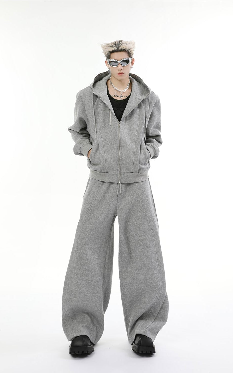 【24s Nov.】Solid Color Hooded Sweatshirt Jacket + Casual Pants Sports Suit