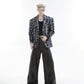 【24s Nov.】High Street Tie-Dye Plaid Loose Suit