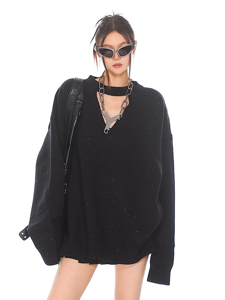 【24s Oct.】Diamond Hollow Loose Knit Sweater ArtsKoreanMan