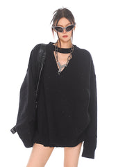 【24s Oct.】Diamond Hollow Loose Knit Sweater ArtsKoreanMan