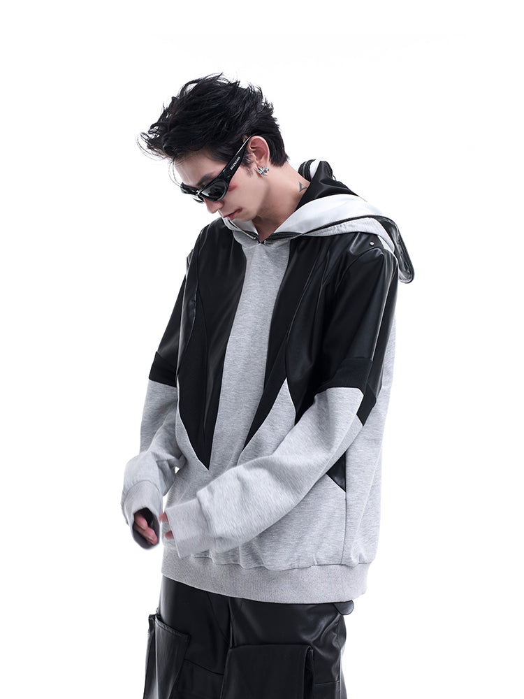 【24s Sep.】PU Leather Hoodie Jacket