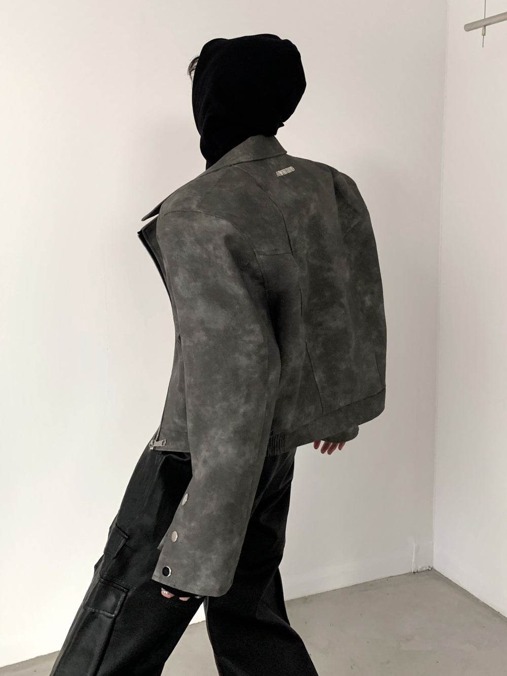 【23s November.】Tie-dye American Vintage Leather Jacket ArtsKoreanMan