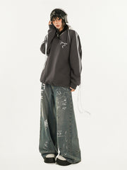 【24s Nov.】Hot Girl Distressed Loose Wide Leg Jeans ArtsKoreanMan