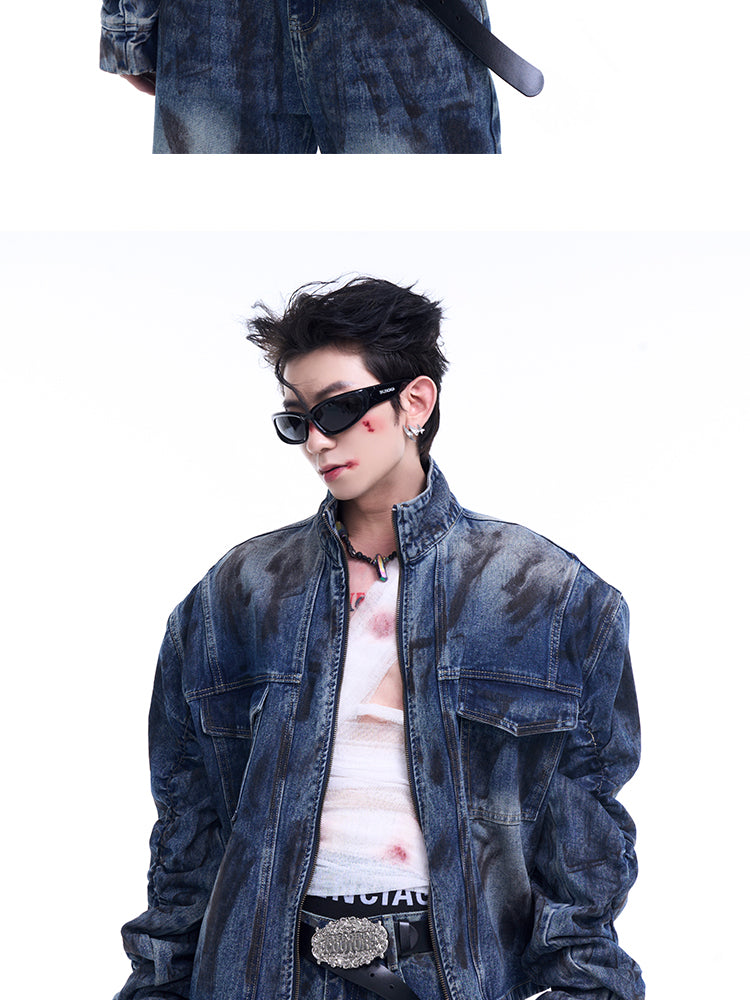 【24s Sep.】Wrinkled Short Denim Jacket ArtsKoreanMan