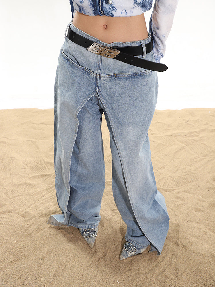 【24s January.】Fake Two-piece High-end Hot Girl Jeans Skirt ArtsKoreanMan