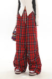 【23s December.】Christmas Red Plaid Casual Drawstring Sweatpants ArtsKoreanMan