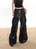 【24s January.】Coated Multi-pocket Wide-leg Street Cargo Pants ArtsKoreanMan