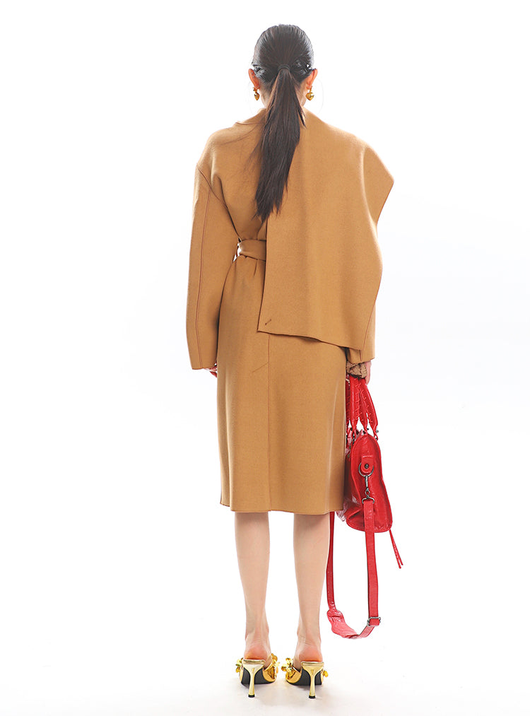 【25s Jan.】Vintage Double-faced Wool Cape Long Woolen Coat