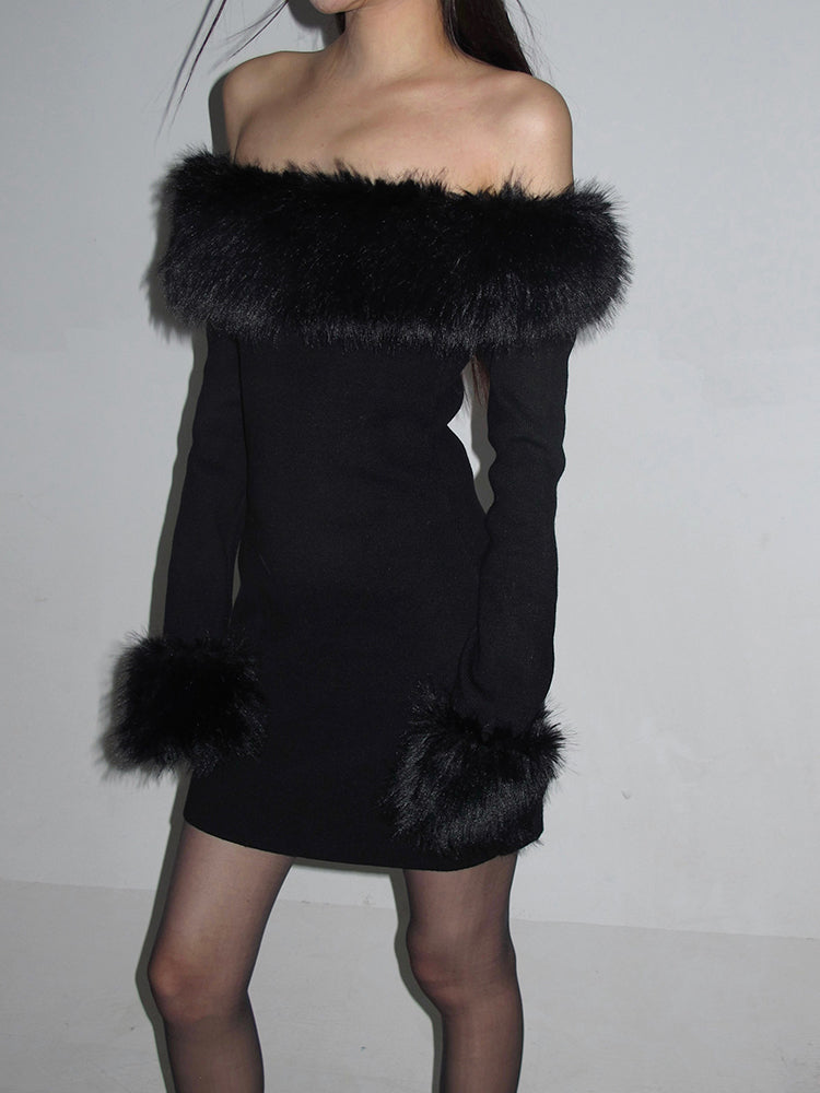 【23s December.】Hot Girl Furry Detachable Long Sleeve Dress
